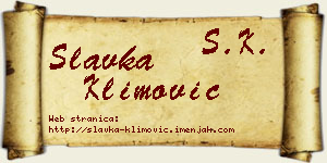 Slavka Klimović vizit kartica